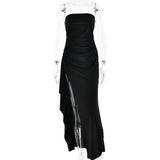 Elegant Strapless Split Dress