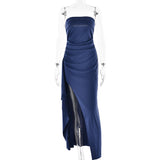 Elegant Strapless Split Dress
