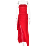 Elegant Strapless Split Dress